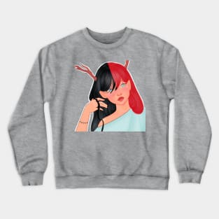 Not a monster - Red and Black Crewneck Sweatshirt